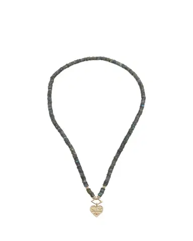 Sydney Evan 14K Diamond and Labradorite Necklace with Icon Heart Charm | Thumbnail 1 Sydney Evan 14K Diamond and Labradorite Necklace with Icon Heart Charm | Thumbnail 1