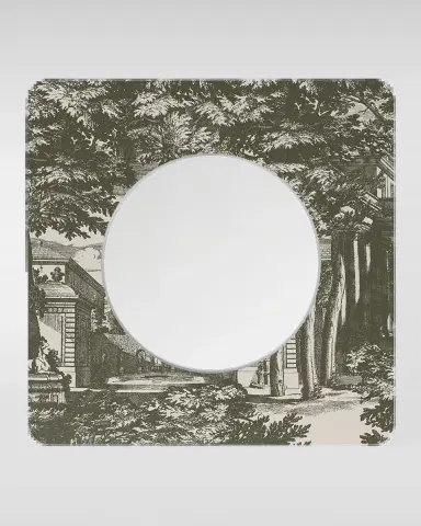 FORNASETTI Square Frame With Flat Mirror - Giardino Settecentesco Green Ivory | Thumbnail 2 FORNASETTI Square Frame With Flat Mirror - Giardino Settecentesco Green Ivory | Thumbnail 2