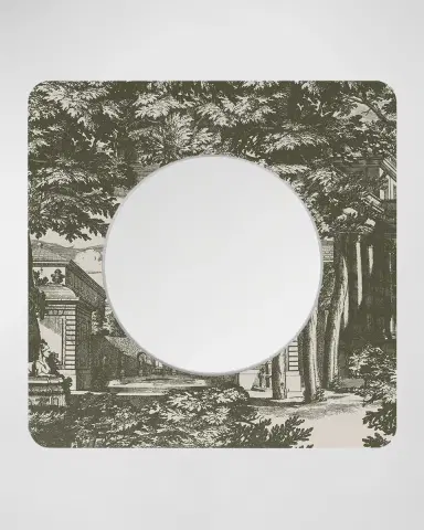 FORNASETTI Square Frame With Flat Mirror - Giardino Settecentesco Green Ivory | Thumbnail 3 FORNASETTI Square Frame With Flat Mirror - Giardino Settecentesco Green Ivory | Thumbnail 3