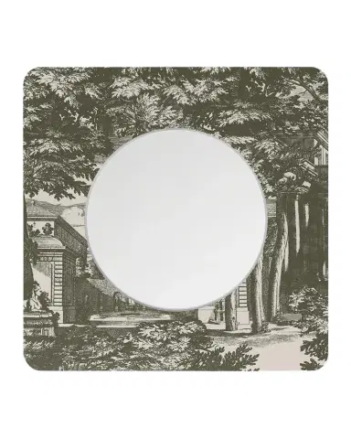 FORNASETTI Square Frame With Flat Mirror - Giardino Settecentesco Green Ivory | Thumbnail 1 FORNASETTI Square Frame With Flat Mirror - Giardino Settecentesco Green Ivory | Thumbnail 1