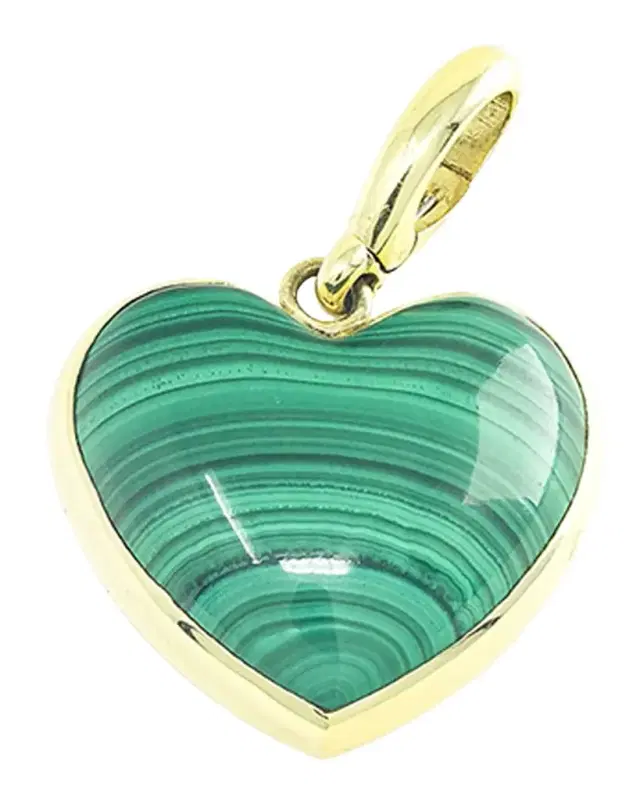 Carved Malachite Heart Pendant Carved Malachite Heart Pendant