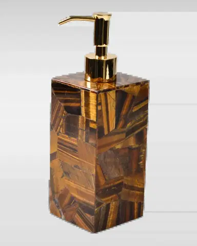 Mike & Ally Taj Random Tiger Eye Pump Soap Dispenser | Thumbnail 2 Mike & Ally Taj Random Tiger Eye Pump Soap Dispenser | Thumbnail 2