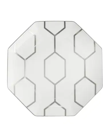 Wedgwood Gio Platinum Accent Plate Octagonal 9.1" | Thumbnail 1 Wedgwood Gio Platinum Accent Plate Octagonal 9.1" | Thumbnail 1