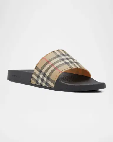 Burberry Men's Furley Check Slides | Thumbnail 3 Burberry Men's Furley Check Slides | Thumbnail 3