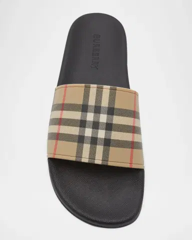Burberry Men's Furley Check Slides | Thumbnail 5 Burberry Men's Furley Check Slides | Thumbnail 5