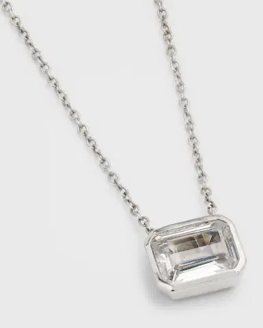 Neiman Marcus Lab Grown Diamonds Lab Grown Diamond 18K White Gold East-West Emerald-Cut Pendant Necklace | Thumbnail 3 Neiman Marcus Lab Grown Diamonds Lab Grown Diamond 18K White Gold East-West Emerald-Cut Pendant Necklace | Thumbnail 3