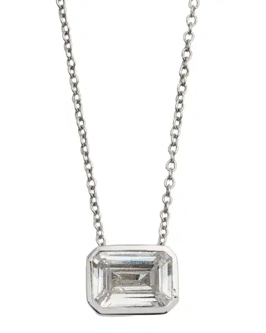 Neiman Marcus Lab Grown Diamonds Lab Grown Diamond 18K White Gold East-West Emerald-Cut Pendant Necklace | Thumbnail 1 Neiman Marcus Lab Grown Diamonds Lab Grown Diamond 18K White Gold East-West Emerald-Cut Pendant Necklace | Thumbnail 1