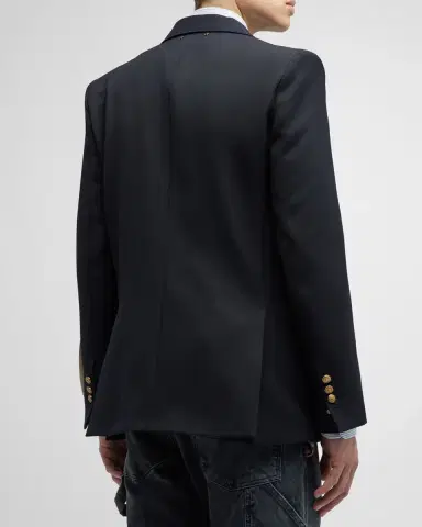 Golden Goose Men's Double-Breasted Gabardine Blazer | Thumbnail 3 Golden Goose Men's Double-Breasted Gabardine Blazer | Thumbnail 3