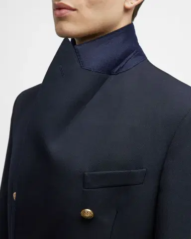 Golden Goose Men's Double-Breasted Gabardine Blazer | Thumbnail 7 Golden Goose Men's Double-Breasted Gabardine Blazer | Thumbnail 7