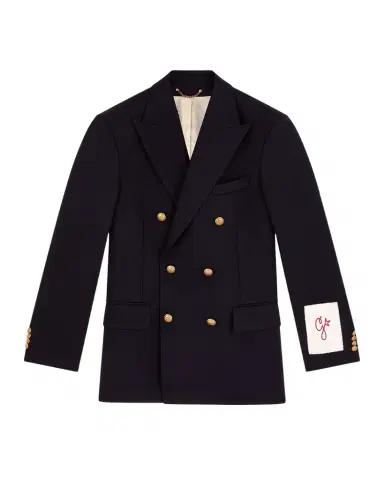 Golden Goose Men's Double-Breasted Gabardine Blazer | Thumbnail 1 Golden Goose Men's Double-Breasted Gabardine Blazer | Thumbnail 1