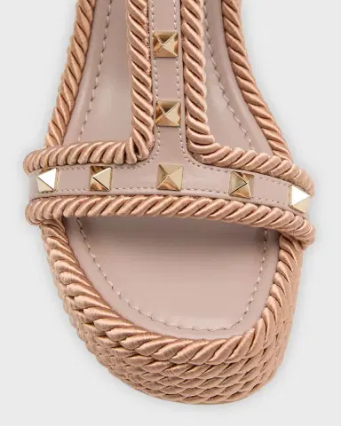 Valentino Garavani Rockstud Torchon T-Strap Espadrille Sandals | Thumbnail 6 Valentino Garavani Rockstud Torchon T-Strap Espadrille Sandals | Thumbnail 6