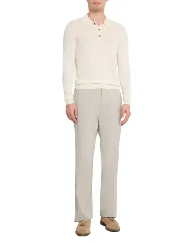 Isaia Men's Wool-Silk Blend Polo Sweater | Thumbnail 1 Isaia Men's Wool-Silk Blend Polo Sweater | Thumbnail 1