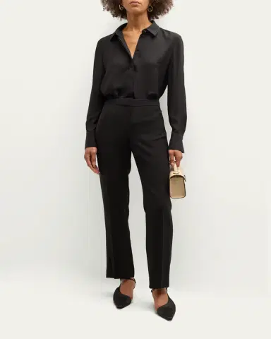 Lafayette 148 New York Scottie Silk Button-Down Blouse | Thumbnail 2 Lafayette 148 New York Scottie Silk Button-Down Blouse | Thumbnail 2