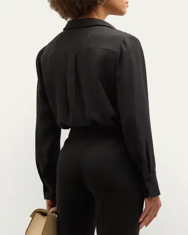 Lafayette 148 New York Scottie Silk Button-Down Blouse | Thumbnail 3 Lafayette 148 New York Scottie Silk Button-Down Blouse | Thumbnail 3