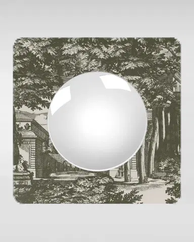 Fornasetti Square Frame With Convex Mirror - Settecentesco | Thumbnail 2 Fornasetti Square Frame With Convex Mirror - Settecentesco | Thumbnail 2