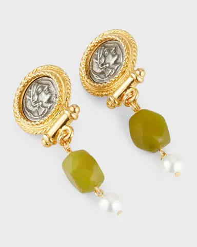 Ben-Amun 24k Gold Electroplated Gold Drop Clip Earrings | Thumbnail 3 Ben-Amun 24k Gold Electroplated Gold Drop Clip Earrings | Thumbnail 3