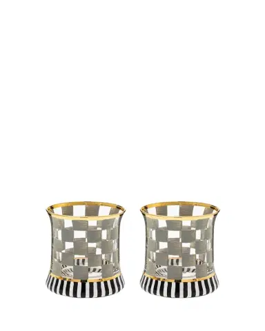 MacKenzie-Childs 8 oz. Carnival Sterling Glass Tumbler, Set of 2 | Thumbnail 1 MacKenzie-Childs 8 oz. Carnival Sterling Glass Tumbler, Set of 2 | Thumbnail 1