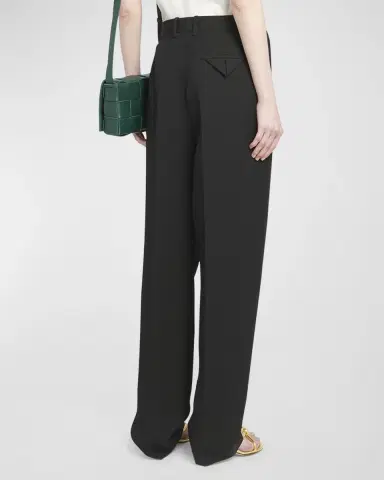 Bottega Veneta High-Rise Pleated Straight-Leg Trousers | Thumbnail 3 Bottega Veneta High-Rise Pleated Straight-Leg Trousers | Thumbnail 3