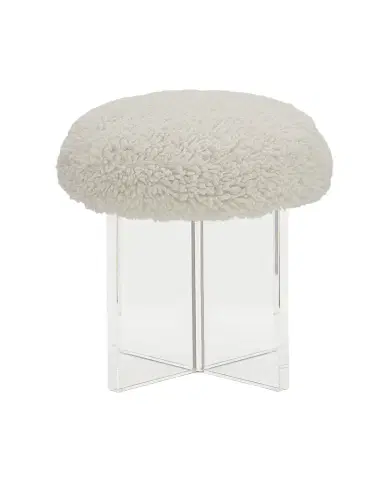 Interlude Home Jules Sherpa Stool | Thumbnail 1 Interlude Home Jules Sherpa Stool | Thumbnail 1