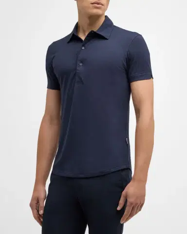 Orlebar Brown Men's Sebastian Cotton-Silk Polo Shirt | Thumbnail 3 Orlebar Brown Men's Sebastian Cotton-Silk Polo Shirt | Thumbnail 3