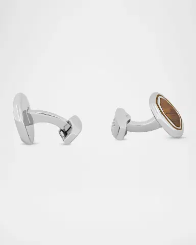 Tateossian Men 's Tiger Eye Octagon Cufflinks | Thumbnail 2 Tateossian Men 's Tiger Eye Octagon Cufflinks | Thumbnail 2
