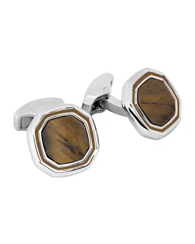 Tateossian Men 's Tiger Eye Octagon Cufflinks | Thumbnail 1 Tateossian Men 's Tiger Eye Octagon Cufflinks | Thumbnail 1