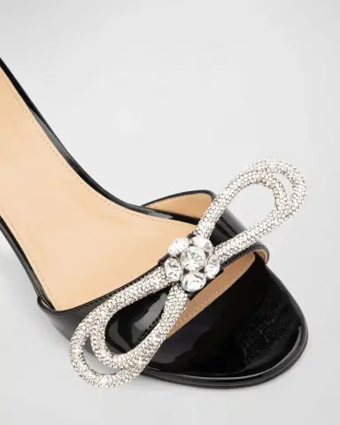 MACH & MACH Embellished Double Bow Patent Leather Mule Pumps | Thumbnail 5 MACH & MACH Embellished Double Bow Patent Leather Mule Pumps | Thumbnail 5