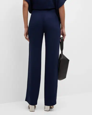 Natori Mid-Rise Straight-Leg Stretch Crepe Pants | Thumbnail 2 Natori Mid-Rise Straight-Leg Stretch Crepe Pants | Thumbnail 2