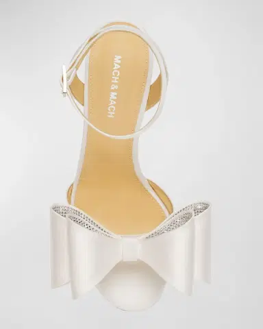 MACH & MACH Cadeau Satin Bow Ankle-Strap Sandals | Thumbnail 5 MACH & MACH Cadeau Satin Bow Ankle-Strap Sandals | Thumbnail 5