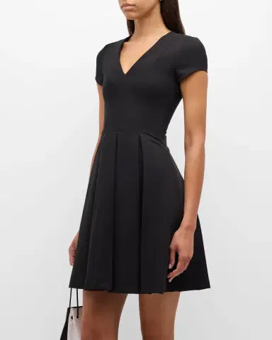 Emporio Armani Emma Pleated Fit-&-Flare Mini Dress | Thumbnail 2 Emporio Armani Emma Pleated Fit-&-Flare Mini Dress | Thumbnail 2