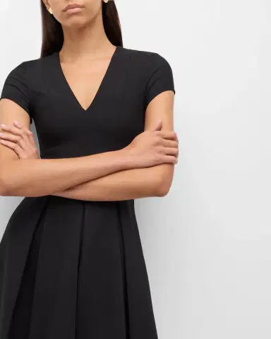 Emporio Armani Emma Pleated Fit-&-Flare Mini Dress | Thumbnail 6 Emporio Armani Emma Pleated Fit-&-Flare Mini Dress | Thumbnail 6