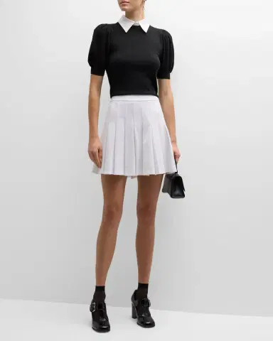 ALICE + OLIVIA Chase Puff-Sleeve Sweater With Detachable Collar | Thumbnail 2 ALICE + OLIVIA Chase Puff-Sleeve Sweater With Detachable Collar | Thumbnail 2