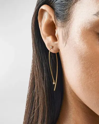 LANA 14K Gold Hooked On Hoops With Diamonds | Thumbnail 2 LANA 14K Gold Hooked On Hoops With Diamonds | Thumbnail 2