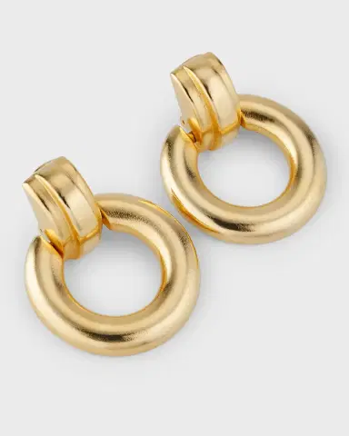 Ben-Amun 24k Gold Electroplated Drop Hoop Earrings | Thumbnail 3 Ben-Amun 24k Gold Electroplated Drop Hoop Earrings | Thumbnail 3