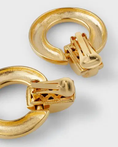 Ben-Amun 24k Gold Electroplated Drop Hoop Earrings | Thumbnail 4 Ben-Amun 24k Gold Electroplated Drop Hoop Earrings | Thumbnail 4