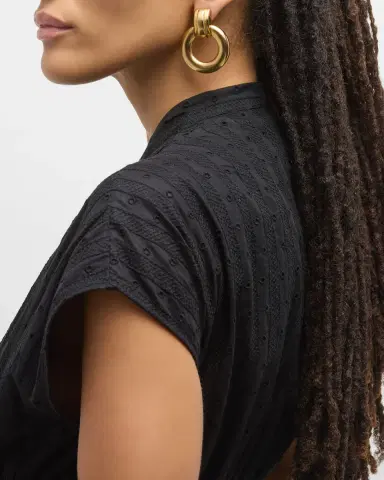 Ben-Amun 24k Gold Electroplated Drop Hoop Earrings | Thumbnail 5 Ben-Amun 24k Gold Electroplated Drop Hoop Earrings | Thumbnail 5