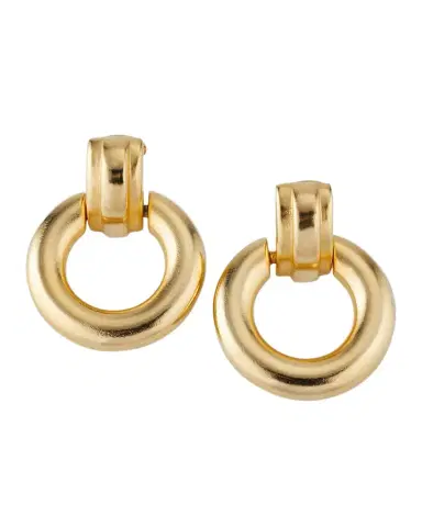 Ben-Amun 24k Gold Electroplated Drop Hoop Earrings | Thumbnail 1 Ben-Amun 24k Gold Electroplated Drop Hoop Earrings | Thumbnail 1