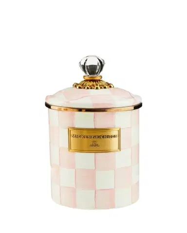 MacKenzie-Childs Rosy Check Enamel Canister, | Thumbnail 1 MacKenzie-Childs Rosy Check Enamel Canister, | Thumbnail 1