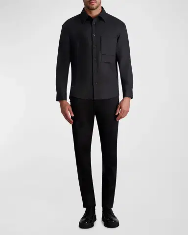 Karl Lagerfeld Paris White Label Men's Overshirt with Large Pocket | Thumbnail 2 Karl Lagerfeld Paris White Label Men's Overshirt with Large Pocket | Thumbnail 2