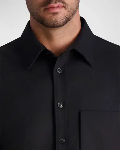 Karl Lagerfeld Paris White Label Men's Overshirt with Large Pocket | Thumbnail 4 Karl Lagerfeld Paris White Label Men's Overshirt with Large Pocket | Thumbnail 4