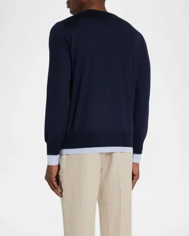 Gabriela Hearst Men's Wells Cashmere-Silk Reversible Pullover Sweater | Thumbnail 2 Gabriela Hearst Men's Wells Cashmere-Silk Reversible Pullover Sweater | Thumbnail 2