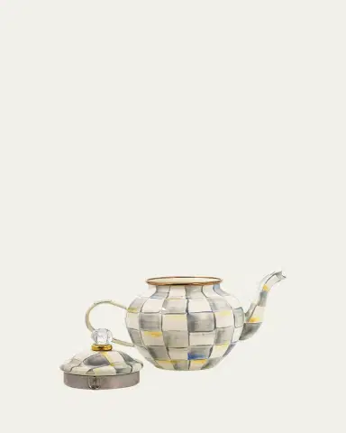 MacKenzie-Childs 32 oz. Sterling Check Enamel Teapot | Thumbnail 4 MacKenzie-Childs 32 oz. Sterling Check Enamel Teapot | Thumbnail 4