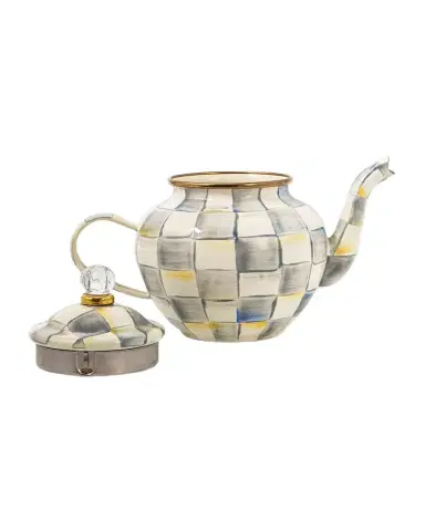 MacKenzie-Childs 32 oz. Sterling Check Enamel Teapot | Thumbnail 1 MacKenzie-Childs 32 oz. Sterling Check Enamel Teapot | Thumbnail 1