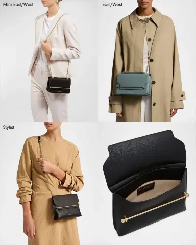 Strathberry East-West Flap Leather Chain Shoulder Bag | Thumbnail 5 Strathberry East-West Flap Leather Chain Shoulder Bag | Thumbnail 5
