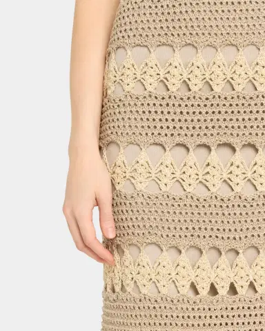 Cara Cara Joan Metallic Crochet Sleeveless Midi Sheath Dress | Thumbnail 4 Cara Cara Joan Metallic Crochet Sleeveless Midi Sheath Dress | Thumbnail 4