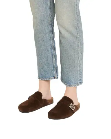 Tory Burch Mellow Suede Buckle Slide Mules | Thumbnail 1 Tory Burch Mellow Suede Buckle Slide Mules | Thumbnail 1