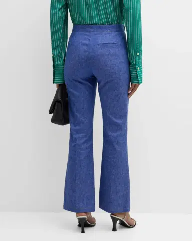 CALLAS MILANO Lola Mid-Rise Pintuck Flare Denim Pants | Thumbnail 3 CALLAS MILANO Lola Mid-Rise Pintuck Flare Denim Pants | Thumbnail 3