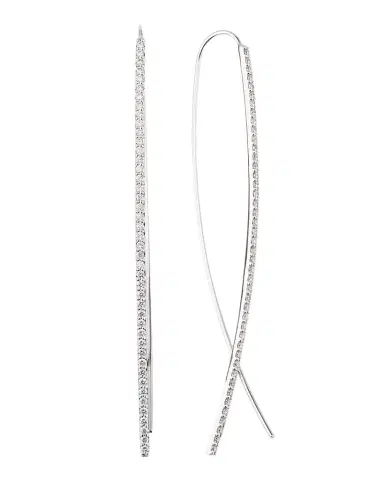 Lana 14K Gold Flawless Narrow Flat Upside Down Hoop Earrings | Thumbnail 1 Lana 14K Gold Flawless Narrow Flat Upside Down Hoop Earrings | Thumbnail 1