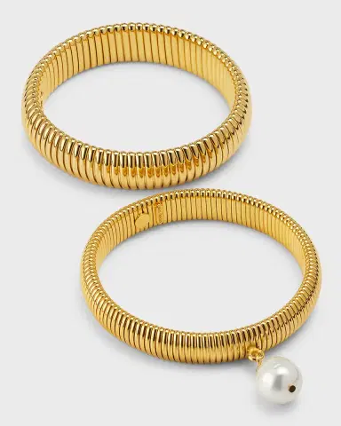 Ben-Amun Pearly Cobra Bracelet, Set of Two | Thumbnail 4 Ben-Amun Pearly Cobra Bracelet, Set of Two | Thumbnail 4