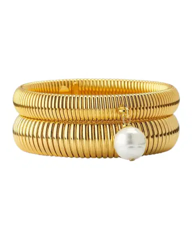Ben-Amun Pearly Cobra Bracelet, Set of Two | Thumbnail 1 Ben-Amun Pearly Cobra Bracelet, Set of Two | Thumbnail 1